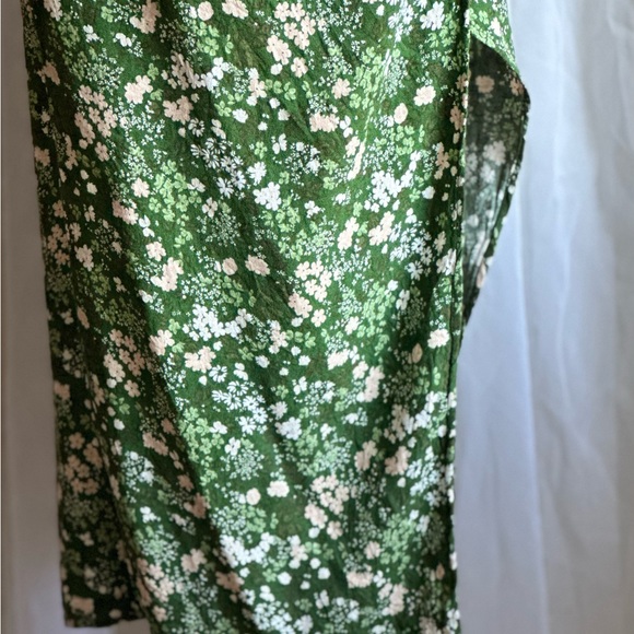 SALE!  Reformation Dress (0) Slit Green Floral Dress - BROKEN ZIPPER:( - Picture 5 of 13